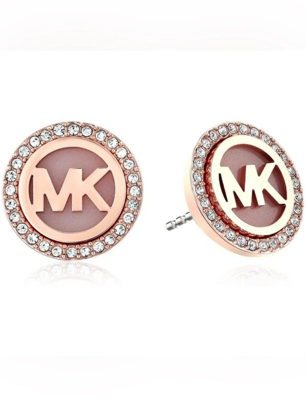 Michael Kors MK Logo Stud Earrings - Rose gold